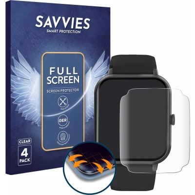 Afbeelding van Savvies Screenprotector voor Yuede Smartwatch 1.85&quot; Folie Beschermfolie transparant volledig dekking (4 Stuks)