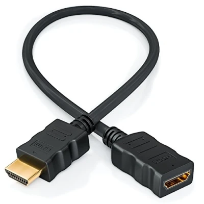 Afbeelding van deleyCON 0,5m HDMI Verlengkabel Compatibel met 2.0a/b/1.4a UHD 4K HDR 3D 1080p 2160p ARC High Speed Ethernet Zwart