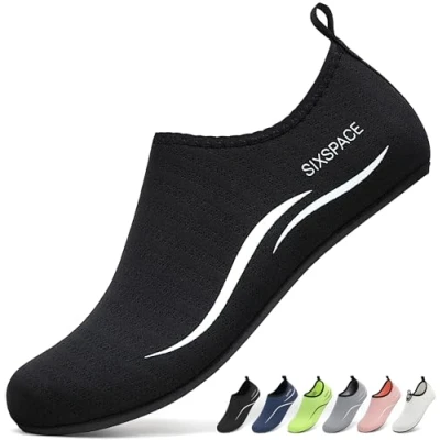 Afbeelding van Sixspace Waterschoenen, strandschoenen, sneldrogend, ademend, aquaschoenen, surfschoenen, voor heren en dames, maat 34 47, 485 zwart, 40 EU