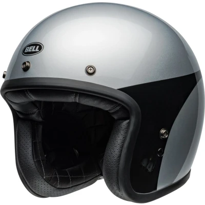 Afbeelding van Bell Custom 500 Silver Black Open Face Helmet M Maat Helm