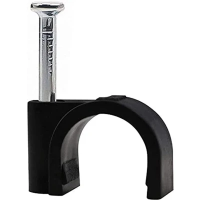 Afbeelding van Tack Spijkerclips 4mm Rond Zwart 100st per doosje