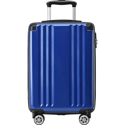 Afbeelding van Merax Hardcase Koffer Handbagage Rollkoffer ABS TSA slot 4 Wielen (Donkerblauw)
