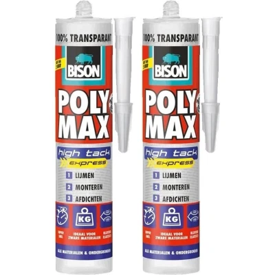 Afbeelding van Bison Polymax High tack Express transparant (duopak)
