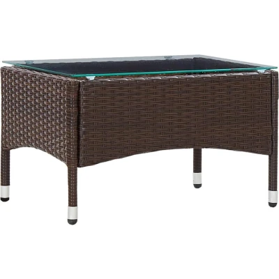 Afbeelding van Salontafel 60x40x36 cm poly rattan bruin