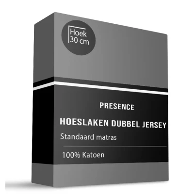 Afbeelding van Jersey Hoeslaken Antraciet Maat: 80/90 x 200/210 cm 90x200 Keuze Uit Meerdere Kleuren Presence Dekbed Discounter.nl