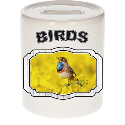 Afbeelding van Dieren liefhebber blauwborst vogel spaarpot vogels cadeau Spaarpotten