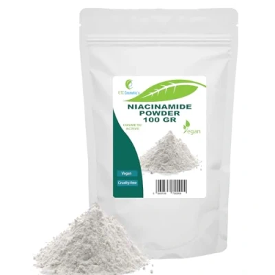 Afbeelding van Niacinamidepoeder 100 gr (Vitamine B3, Nicotinamidă, Vitamina PP) Geschikt voor een breed scala aan cosmetische toepassingen in huidverzorging en haarverzorging