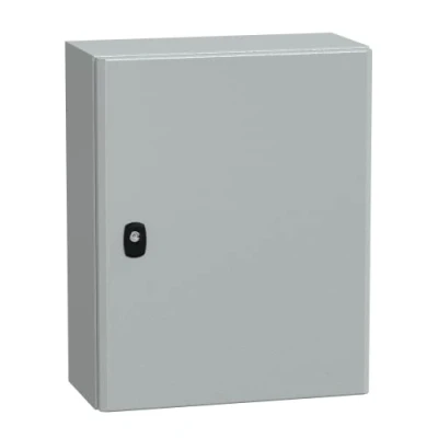 Afbeelding van Schneider electric spacial lege schakelkast staal 1 slot deur hxbxd 500x400x200mm grijs ral7035 poedercoating ip66 ik10 nsys3d5420