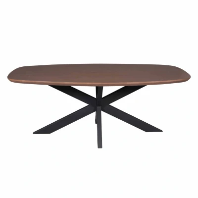 Afbeelding van Eettafel Madison Walnut 240 cm Deens Ovaal Poot Black