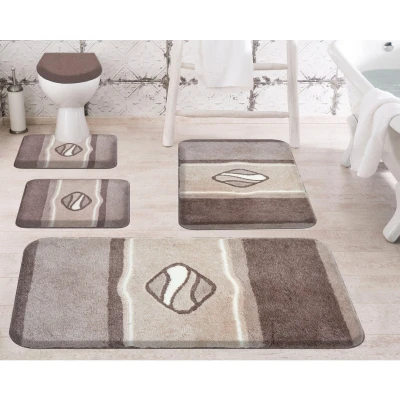 Afbeelding van Grund Badmat, Ultrazacht en absorberend, Antislip, 5 jaar garantie, JEWEL, WC sjabloon o.A. 60x60 cm, Taupe