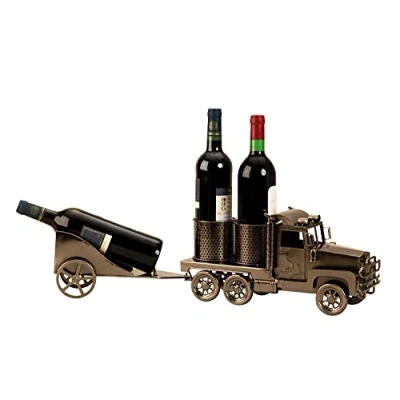 Afbeelding van Moderne wijnfleshouder flessenrekwagen met aanhanger voor 3 flessen lengte 66 cm