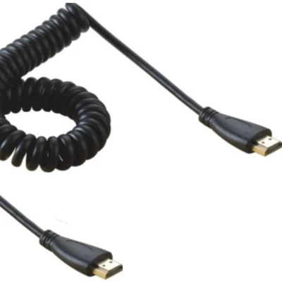 Afbeelding van HDMI spiraalkabel versie 1.4 (4K 30Hz) / zwart 2 meter