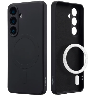 Afbeelding van Samsung Galaxy S25 MagSafe Hoesje Siliconen en TPU (zacht) imoshion Softcase/Backcover Zwart Telefoonhoesje Black Friday Deals