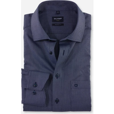 Afbeelding van OLYMP Overhemd M7 Luxor Modern Fit Mouwlengte 7 donkerblauw extra lange mouwen geprint
