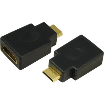 Afbeelding van LogiLink AH0009 HDMI Adapter [1x stekker C mini 1x bus] Zwart Vergulde steekcontacten