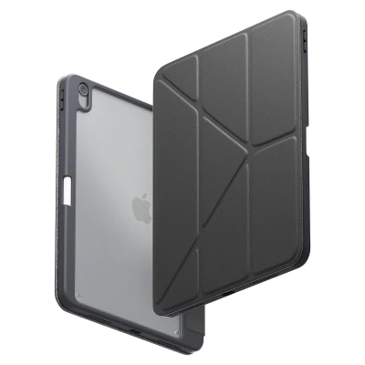 Afbeelding van iPad Air 11 inch (2024) M2 Hoes: Uniq Moven Case Bookcase Charcoal TPU Tablet Hoezen