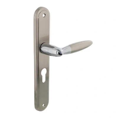 Afbeelding van Intersteel Deurkruk Elen op langschild profielcilinder 55mm chroom/nikkel mat