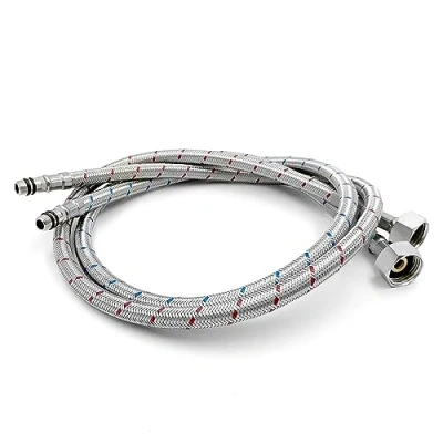 Afbeelding van Xcel Home 2 x M10 x1/2 flexibele kraanconnectoren 10 lengtes paar BSP keuken/wastafel monobloc mixer Flexi pijpstaarten gevlochten roestvrij staal (900mm)