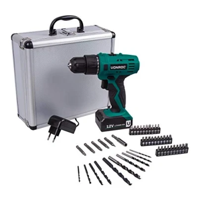 Afbeelding van VONROC Accuboormachine 12V met 46 accessoires en 1 accu in koffer