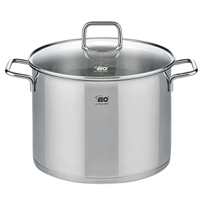 Afbeelding van ELO 7244626 roestvrijstalen kookpan met inductie, kookpan, 26 cm, glazen deksel, roestvrij staal, glas, cm
