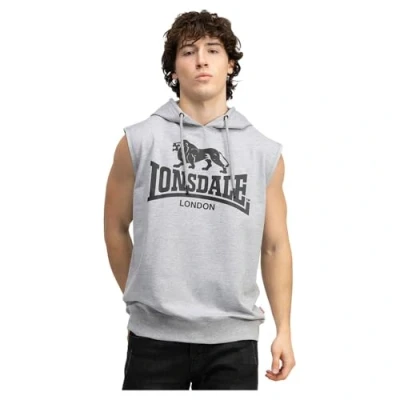 Afbeelding van Lonsdale Heren Mouwloze Hooded Sweatshirt Regular Fit BIGNOR, Marl Grijs/Zwart, XL