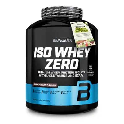 Afbeelding van BioTechUSA Iso Whey Zero Premium Protein Isolate Grass Fed Enzyme Free Sugar and Gluten free, 1816 g, Pure Chocolade