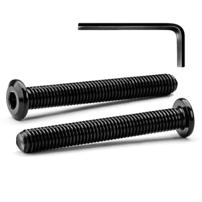 Afbeelding van M6 x 55 mm, 20 stuks zeskantschroeven van roestvrij staal, A2 V2A, zwart geoxideerd (met inbussleutel)