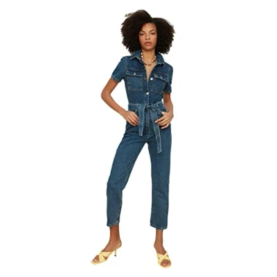 Afbeelding van Trendyol Blauwe Denim Overall Met Riem Twoss20Tu0156