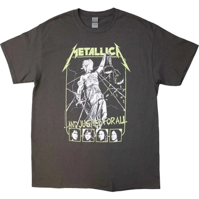 Afbeelding van Metallica Justice Faces Heren T shirt S Grijs