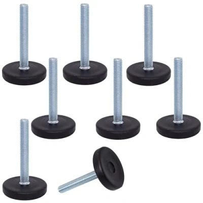 Afbeelding van SKIR&#039;CO 8 stuks, meubelstelpoten M6 x 40 mm, verstelbare ronde poten 30 mm diameter, draadnivellervoet