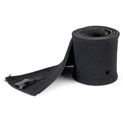 Afbeelding van StarTech.com 1m Kabelmantel uit Neopreen Rubber met Rits en Gesp 3cm Diameter Computer/Stroom/Netwerk/AV Kabelmanager Flexibele Kabelslang/Kabelsok/Kabelkous Zwart