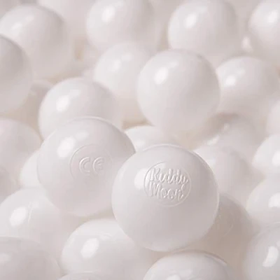 Afbeelding van KiddyMoon Plastic Ballen Voor Kinderen Ø 6Cm Kleurig Gecertificeerd, Wit, 100 Ballen/6Cm