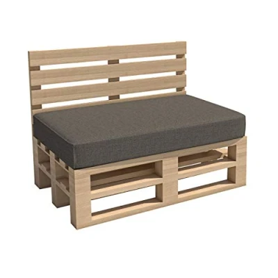 Afbeelding van Chilly Pilley Palletkussen Tuinkussen Binnen Buiten Wasbaar Afneembaar Zitkussen Rugkussen (Zitkussen 120x60x15, Grijs)