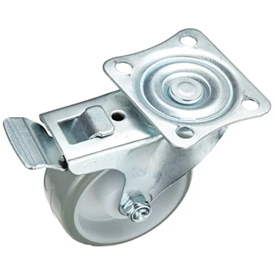 Afbeelding van Metafranc Zwenkwiel Ø 75 mm Vergrendeling 70 x 59 plaat polyurethaan wiel zacht loopvlak rollager kg draagkracht/transportwiel/meubelwiel/heavy duty roller / 802930