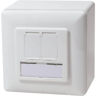 Afbeelding van LogiLink NP0035 wandcontactdoos 2x rj45 afdekbaar