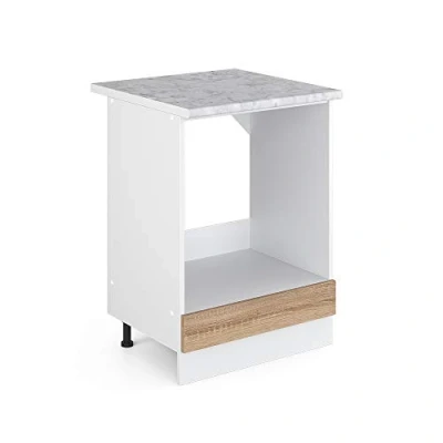 Afbeelding van Vicco Ovenombouwkast &quot;R Line&quot;, Sonoma/Wit, 60 cm met werkblad