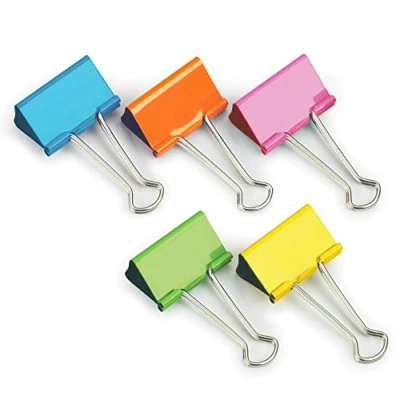 Afbeelding van Rapesco FBC41COL 41mm Foldback nietjes, gesorteerde kleuren, 10 stuks