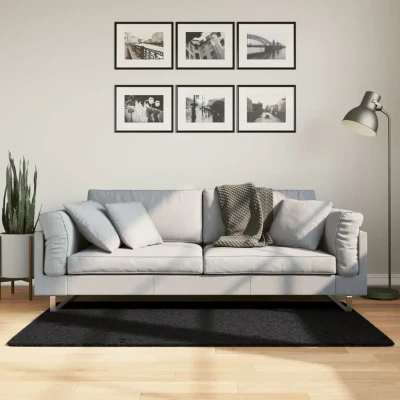 Afbeelding van Vloerkleed PAMPLONA shaggy hoogpolig modern 80x150 cm zwart