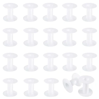 Afbeelding van 20 stuks lege plastic draadspoelen, 56 x 46 mm wit lint spoel weven klossen ambachtelijke spoelen voor borduurgaren, kettingen, elektrische draad en naaien