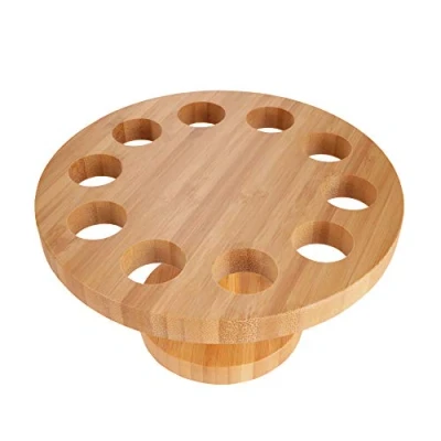 Afbeelding van BambooMN 7,25 Inch Natuurlijke Bamboe Cirkel Voedsel Kegel Display Tamaki Stand voor Restaurants, Catered Evenementen, Feest of Buffetten, Houdt tot 10 Kegels