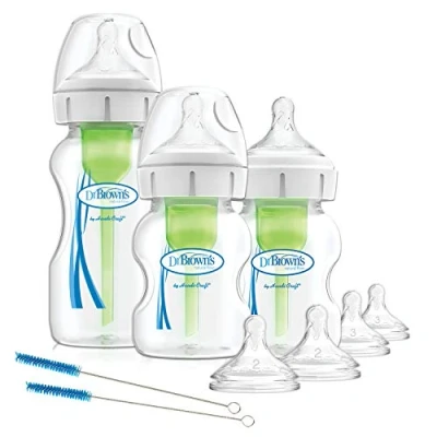 Afbeelding van Dr. Browns Options+ babyfles tegen koliek, brede hals, starterkit