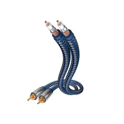 Afbeelding van inakustik 0040403 Premium Stereo Audiokabel Voor krachtig en dynamisch geluid dankzij een hoog kopergehalte 3,0 m in blauw 2 voudige afscherming volledig metalen stekker moderne