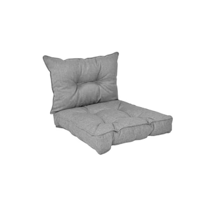 Afbeelding van POKAR Zitkussen Rugkussen Lounge Kussen Tuin voor Tuinmeubelen Loungemeubels Set van 2 (1x 60x60x10 cm + 1x 60x40x10 cm), Grijs