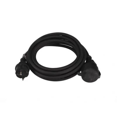 Afbeelding van RUBBER VERLENGKABEL 5 m ZWART 3G1.5 PENAARDE