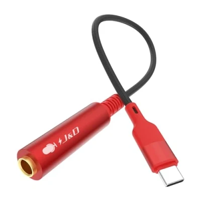 Afbeelding van J&amp;D USB C naar 6,35 mm TS Vrouwelijk Audiokabel, Microfoonkabel met Nylon Vlechtwerk voor Audiorecording, Bas, Elektronische Piano, Drums, Compatibel iPhone 15/15 Plus/15 Pro/15 Pro Max