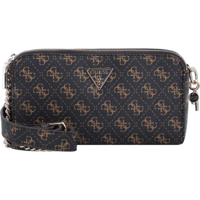 Afbeelding van Guess Eco Erica Status Crossbody Dames Brown Logo One Size