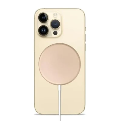 Afbeelding van Crong MagSpot Wireless Charger 15W MagSafe aluminium draadloze oplader, goud