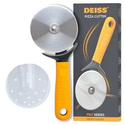 Afbeelding van Deiss Pro Heavy Duty Pizza Cutter With Wheel Slicer Stainless Steel Sharp Smooth Easy Grip Non Slip Handle, Dishwasher Safe (ORANGE)