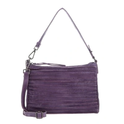 Afbeelding van FREDsBRUDER Leren Schoudertas Riffel Crossbag Lavender Paars