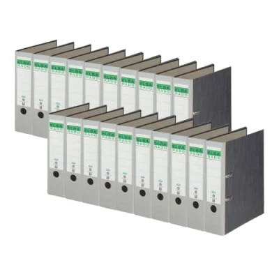 Afbeelding van Elba Rado Gerecycleerde Ordner A4, wolkenmarmer, 8 cm breed, grijs, 20 stuks